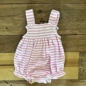 Kissy Kissy Pink and White Striped Bodysuit